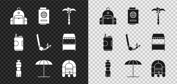 随身携带旅行背包、护照和机票图片下载