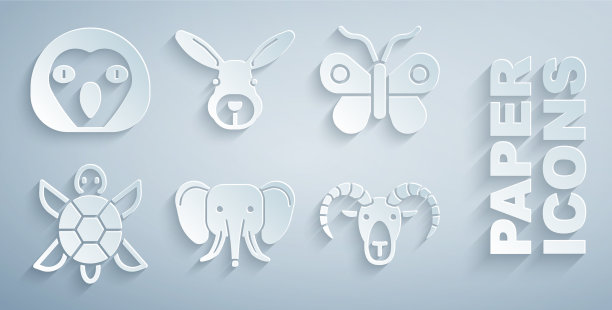 设象蝴蝶龟头山羊或图片下载