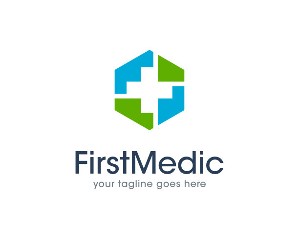 第一个医疗健康标志图标矢量设计编辑可调整大小EPS 10图片下载