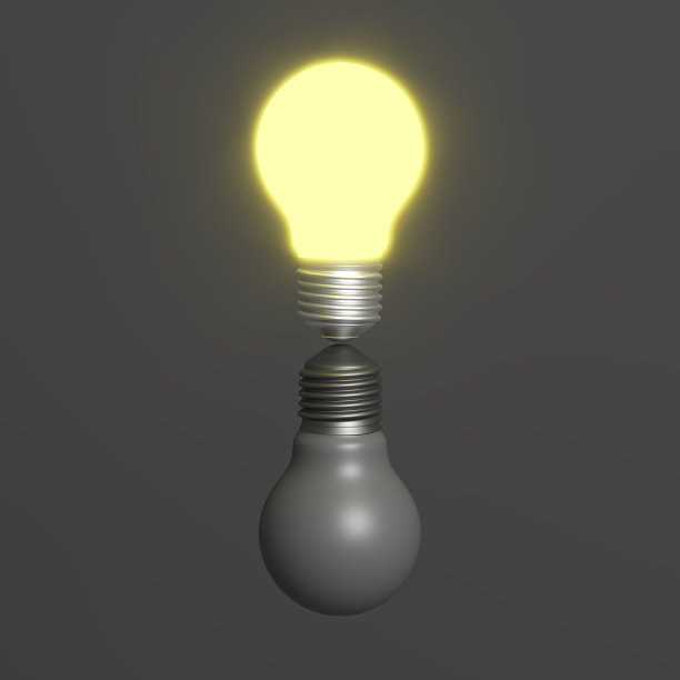 有南方反射的灯泡。3 d场景图片下载