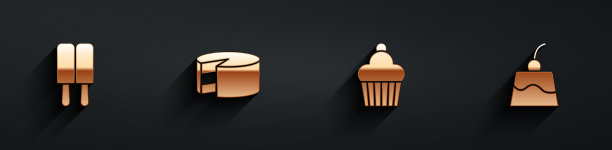 冰淇淋蛋糕和布丁布丁图标图片下载