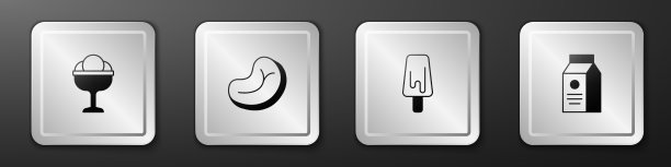 把冰淇淋放在碗里，牛排，肉和报纸图片下载