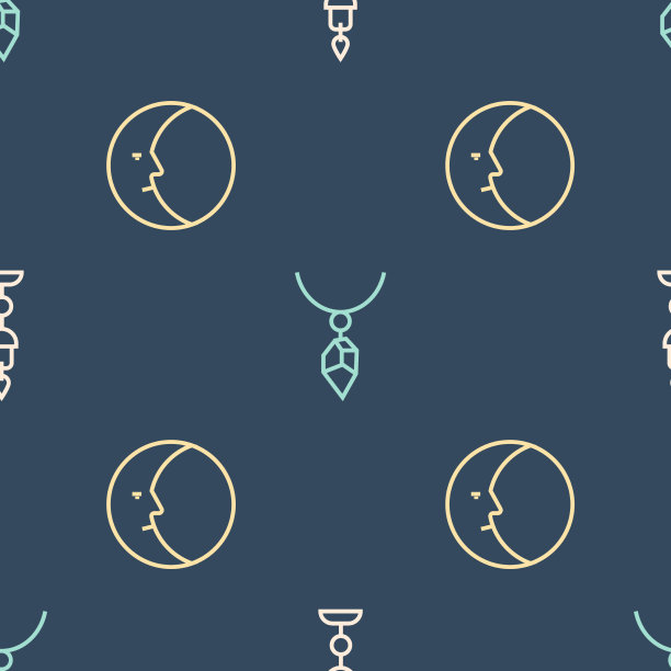 用蜡烛、月亮和项链作线图片下载