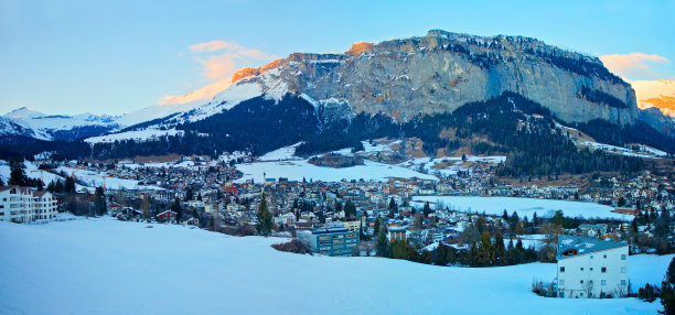 瑞士阿尔卑斯山拉克斯全景图图片下载