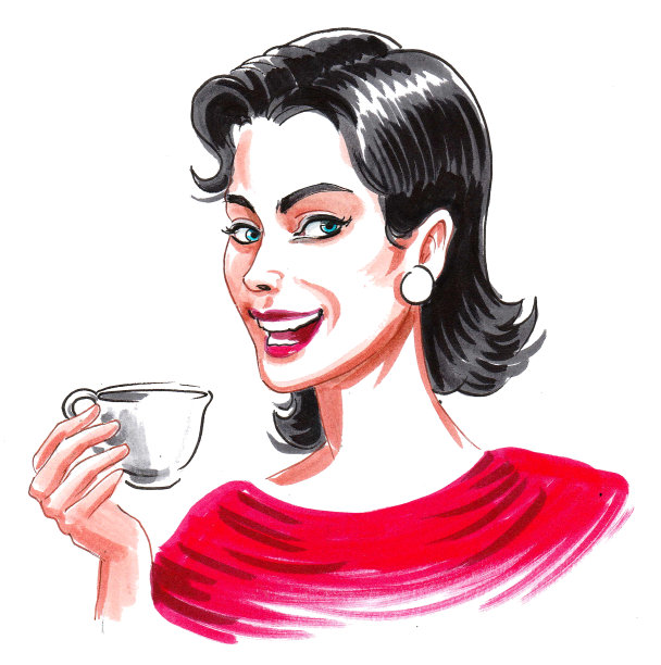 喝咖啡的漂亮女人图片下载