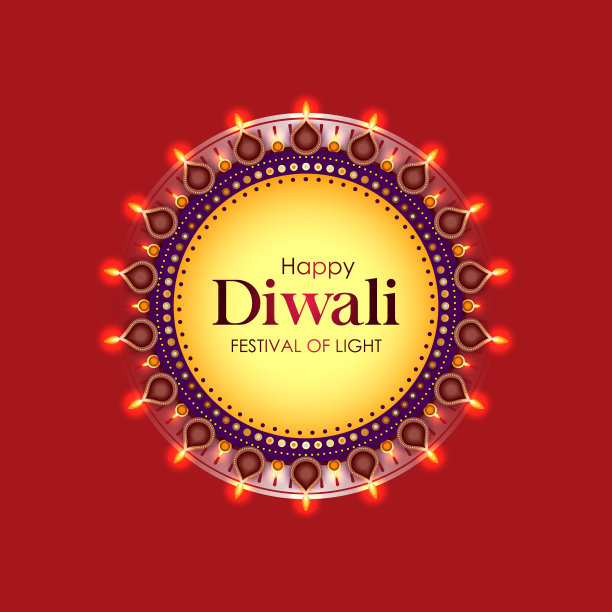 印度排灯节快乐问候。图片下载