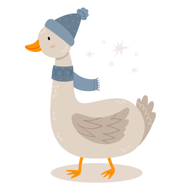 有趣的鹅冬帽新年字符斯堪的纳维亚风格图片下载