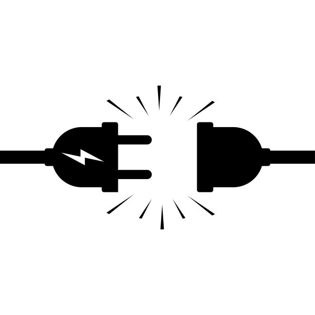 电插头和插座图标设计。矢量图图片下载
