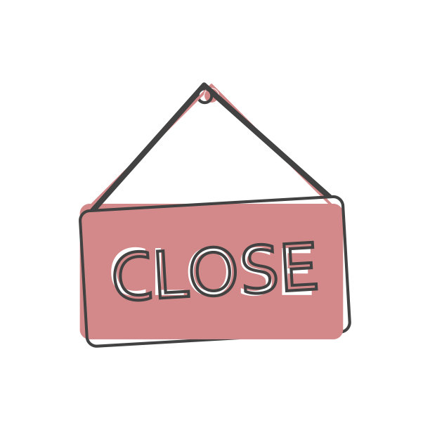 关闭符号矢量图标卡通风格的白色孤立的背景。图片下载