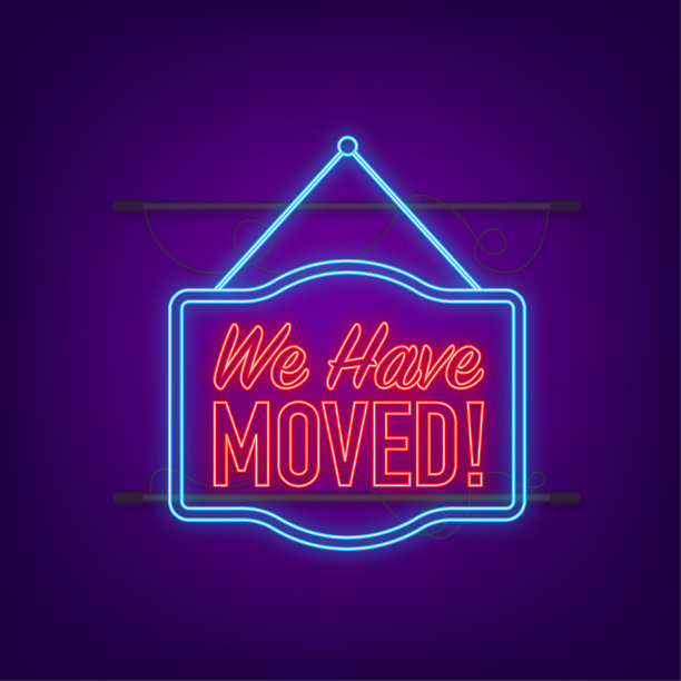 我们已经更换了霓虹灯招牌。签约的门。矢量图图片下载