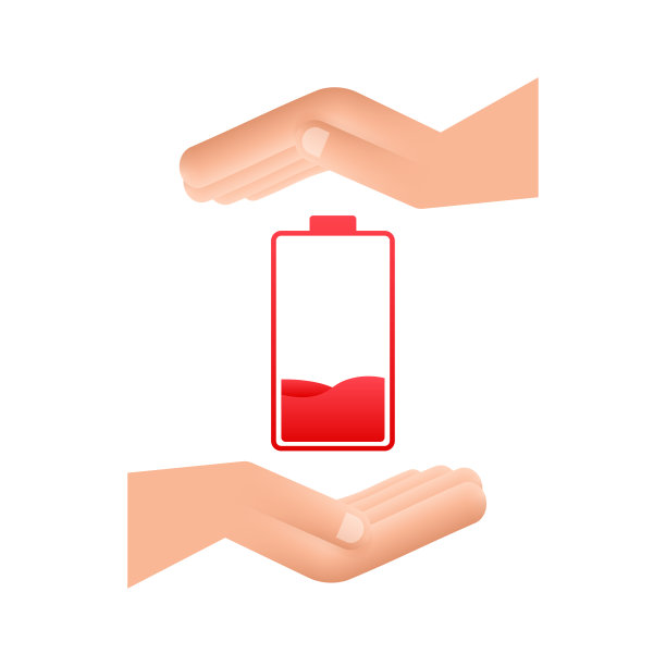 用手把电池放电。一套电池充电水平指示器。矢量插图。图片下载