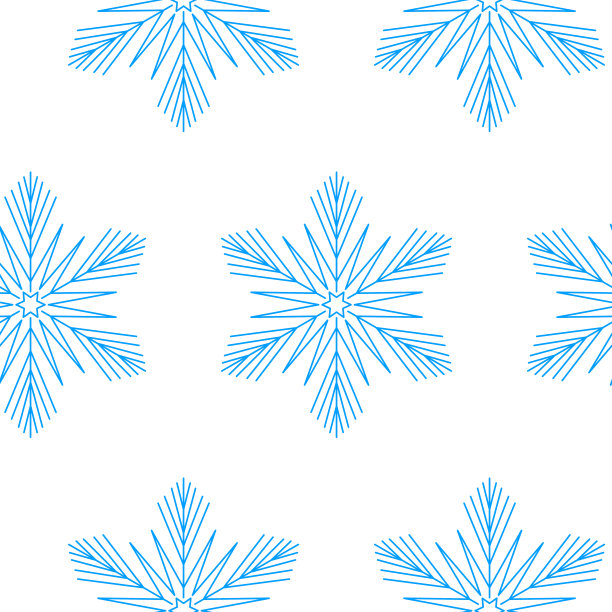 雪花无缝模式，圣诞节背景图案雪花，矢量插图素材图片