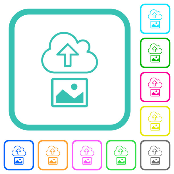 上传图像到云轮廓生动的彩色平面图标图片下载