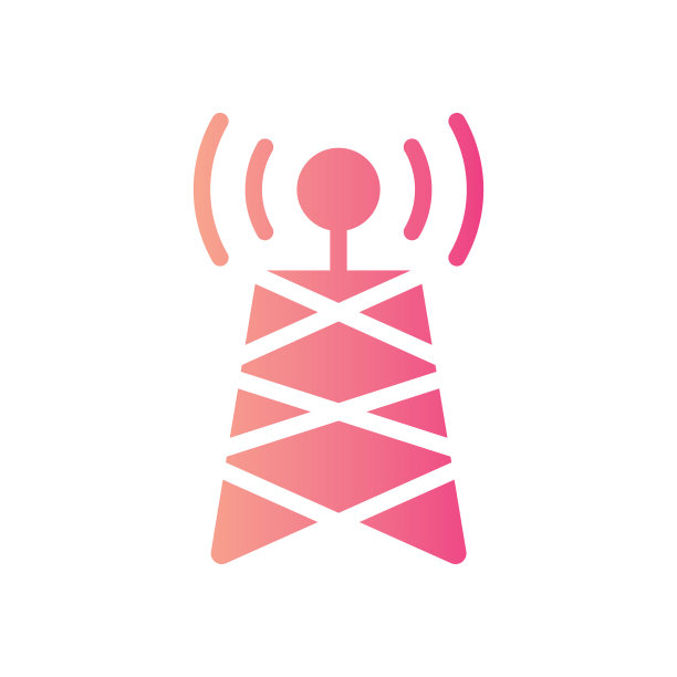 信号塔梯度图标隔离在白色背景图片下载