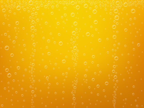 啤酒泡沫的背景。现实的啤酒口感。黄色酒精壁纸。冷饮背景海报，小册子或网站。装有冷饮的玻璃杯。矢量图图片下载