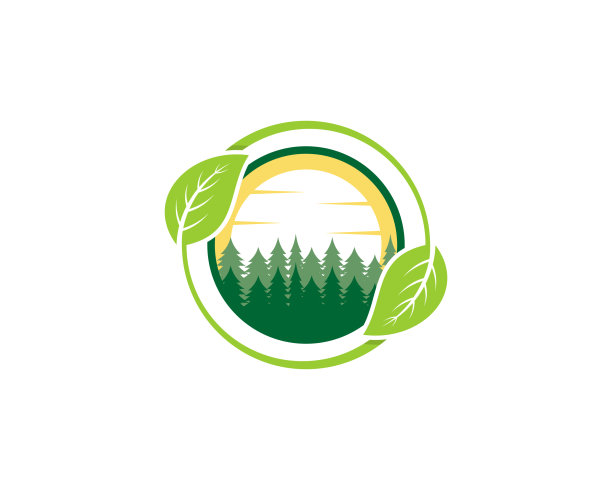 森林树在circe叶子矢量插图图片下载