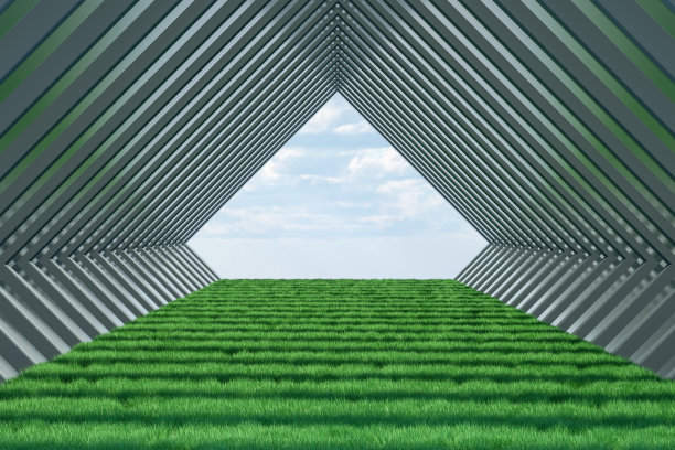 草地隧道走廊图片下载