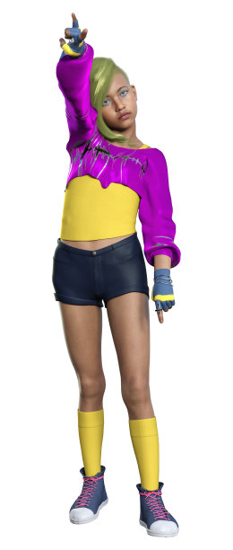 3D插画：白底少女图片下载