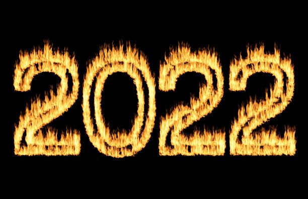 黑底火焰中的2022年图片下载