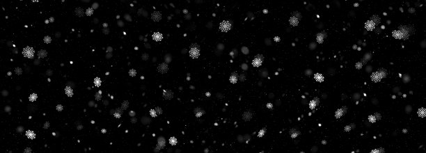 白色的雪花和雪花在黑色圣诞背景图片下载