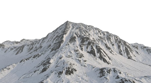 雪山孤立在白色背景3d插图图片下载
