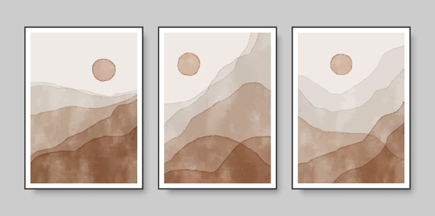 一套创造性的当代手绘插图墙壁装饰，明信片或小册子封面设计。矢量插图。图片下载