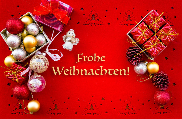 圣诞贺卡与德国问候图片下载