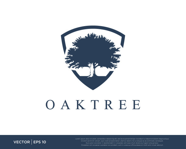 橡树标志图标矢量图片下载