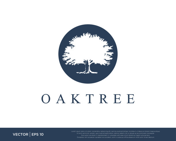 橡树标志图标矢量图片下载