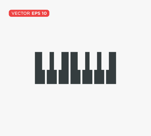 钢琴键图标矢量插图设计编辑可调整大小EPS 10图片下载