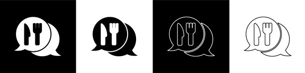 设置咖啡馆和餐厅位置图标孤立图片下载