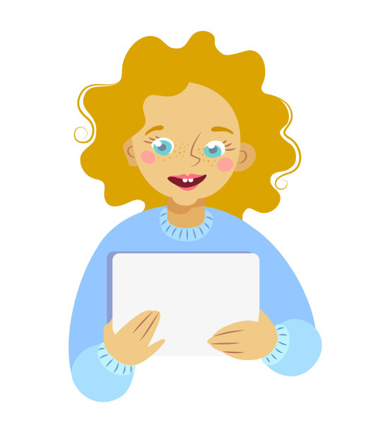 快乐的孩子拿着空白的广告牌。孤立的肖像。图片下载