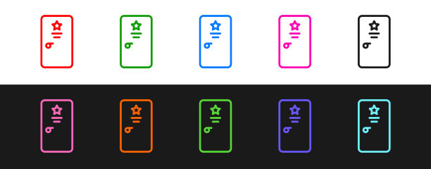 设置线后台图标孤立在黑色和图片下载