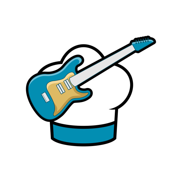 插图向量图形的音乐厨师标志图片下载