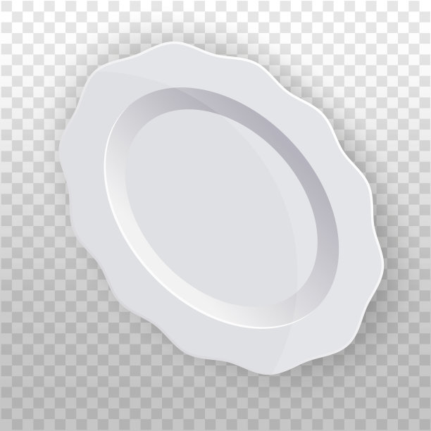 带有波浪边的白色椭圆形盘子。清洁厨房的餐具。瓷器。矢量模板的食物显示。俯视图图片下载