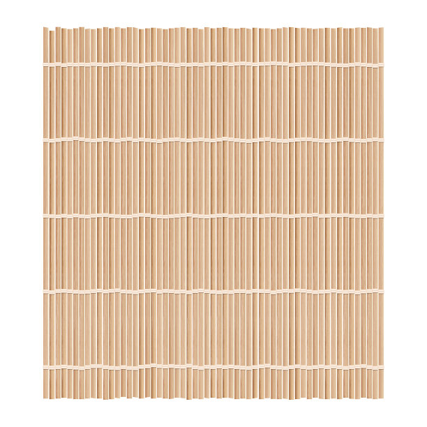 制作寿司的竹席背景。前视图。逼真的纹理或窗帘。矢量插图。图片下载