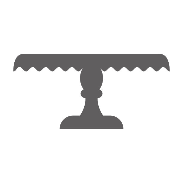 站蛋糕在平面图标风格。放水果和甜点的空托盘。矢量插图。图片下载