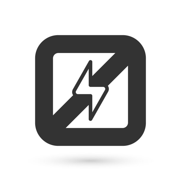 没有闪电图标孤立在白色背景。没有电。向量图片下载