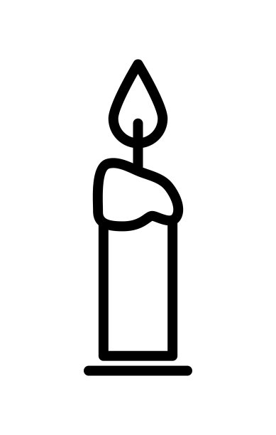 蜡烛平线图标。圣诞蜡烛孤立在白色背景上。轮廓标志的移动概念和网页设计，商店图片下载