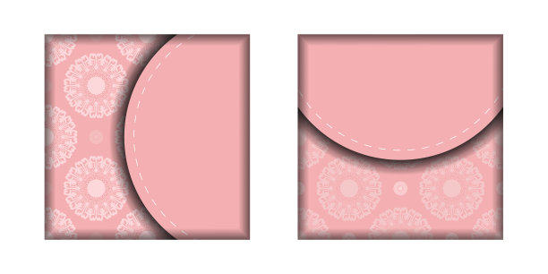 欢迎传单粉红色与希腊白色装饰准备印刷。图片下载