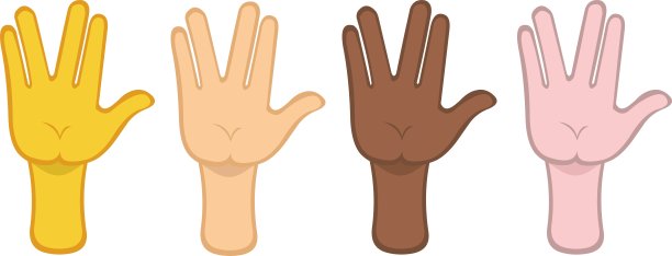 一组矢量表情插图的卡通手制作火山问候像斯波克图片下载