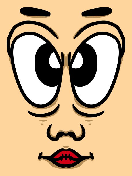 卡通背景中的男人脸图片下载