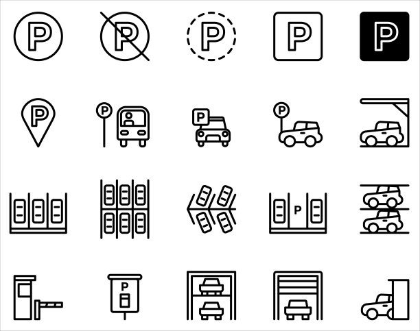 停车图标。图片下载