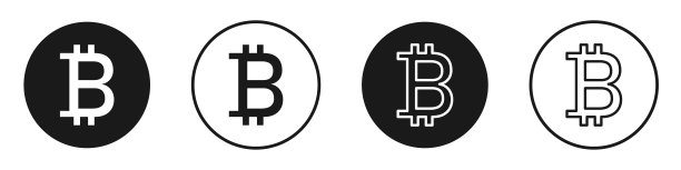比特币图标数字货币主题banner矢量插画图片下载