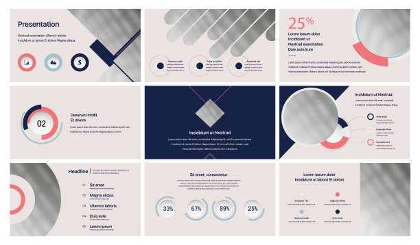 向量幻灯片集。图片下载