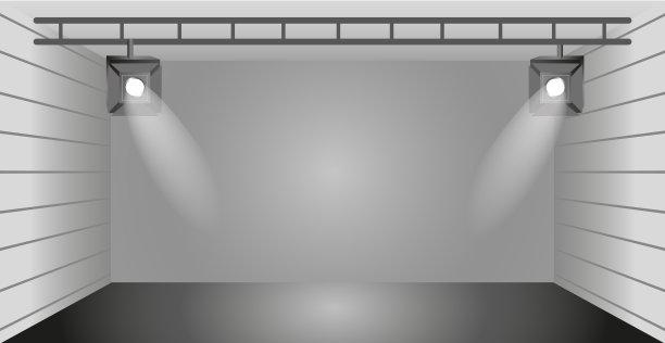 现实的黑暗工作室与聚光灯照明-矢量图片下载