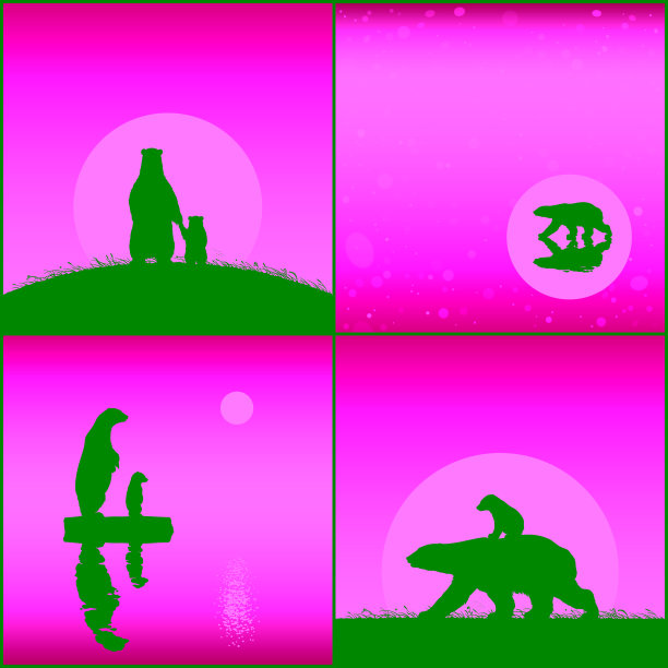 北极熊家族图片下载