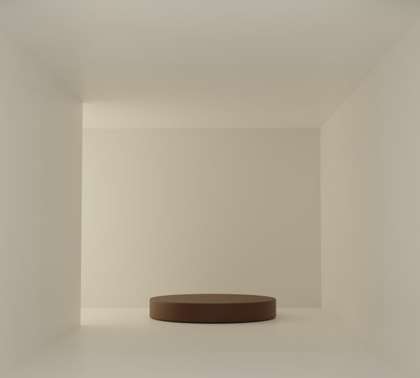 化妆品讲台产品最小的场景平台米色背景3d渲染。粉彩白色模型的展示架。站在台座上展示美丽的背景。简单的圆柱体蜡笔设计图片下载