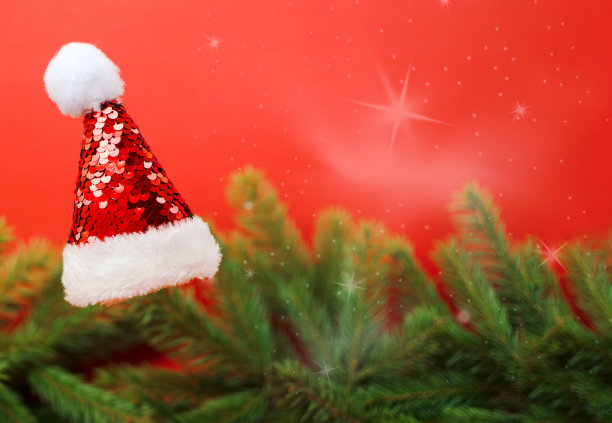 2022年圣诞快乐，新年快乐。红色的背景图片下载