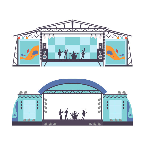 街头表演和露天音乐会的舞台图片下载